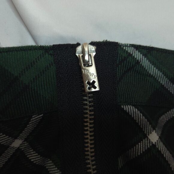 VTG Tripp NYC Womens 4 47x23 Green Plaid Knee Length A-Line Skirt - Picture 4 of 7